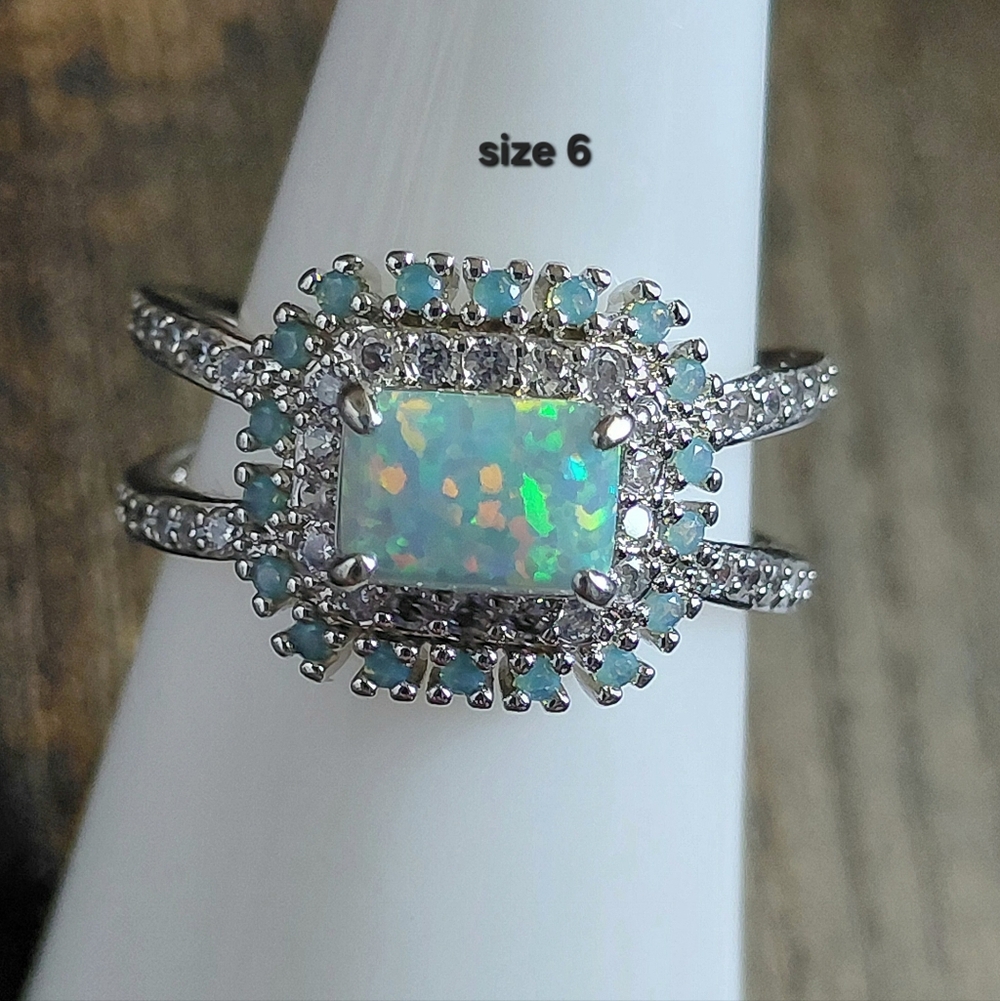 Size 6-Pale Green Fire Opal Ring "A Majestic Moment" RBP5364